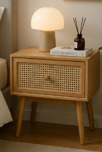 Nordic Rattan Bedside Table